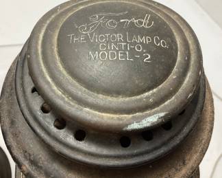 ANTIQUE FORD MODEL T MODEL 2 OIL HEAD LAMPS LANTERNS, VGC,