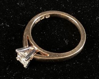14kt GOLD DIAMOND SOLITAIRE RING, .53ct DIAMOND, SIZE 6 3/4, DIAMOND RATED H IN COLOR, SI1 CLARITY, 4.6g, ESTIMATE REPLACEMENT APPRAISAL $4500,