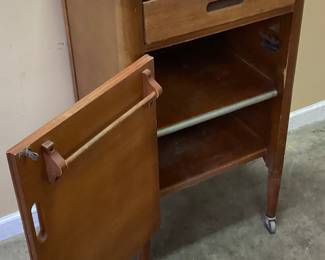 VTG. HOSPITAL BEDSIDE TABLE ON WHEELS