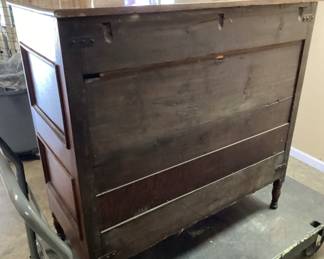 ANTIQUE EMPIRE FLAME MAHOGANY SIDEBOARD