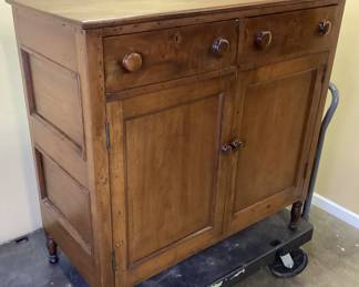 ANTIQUE EMPIRE FLAME MAHOGANY SIDEBOARD