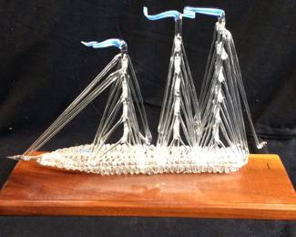 GLASS MODEL SAIL BOAT