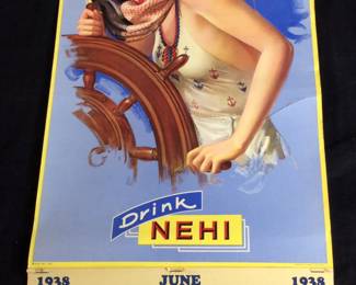 1938 NEHI PIN UP GIRL CALENDAR