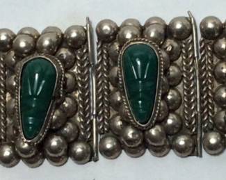 MEXICAN SILVER HUGE CUFF BRACELET, 70 GRAMS