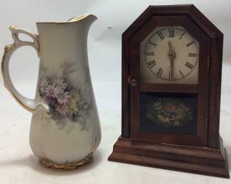 ANTIQUE VASE & CLOCK