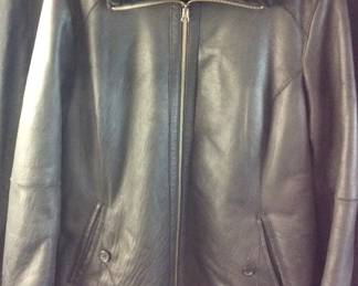 LIZ CLAIBORNE LEATHER CAR COAT