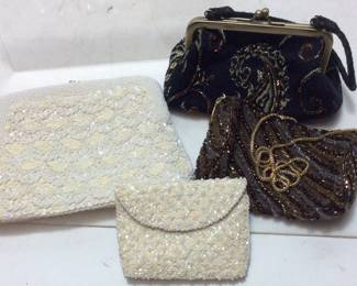 4 BEADED EVENING BAGS