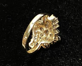 14kt GOLD & DIAMOND CLUSTER RING 2.06ct DIAMONDS, 5.5g, SIZE 7, AIJ APPRAISAL $5000,
