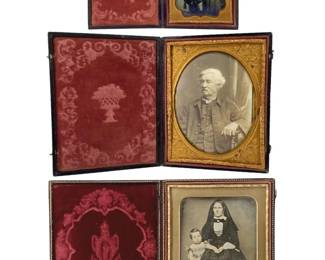 3pc Antique Barnes Ambrotype Framed Photographs
