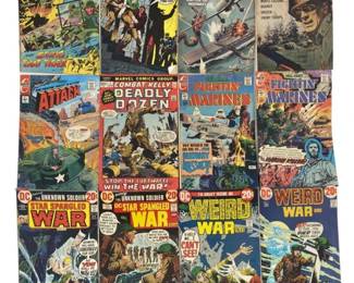19pc Vintage Military Themed Comic Book Collection
