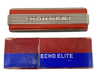 Vintage Hohner Echo Elite Harmonica and Box
