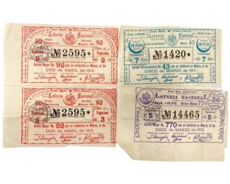 Antique Loretia National 4pc Lottery Tickets
