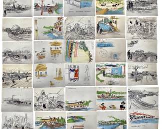 46pc. Busch Aqua Gardens Original Layout Sketches
