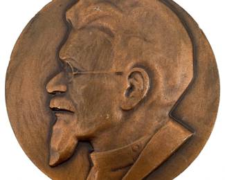 USSR Russian Vladimir Lenin Copper Relief Plaque
