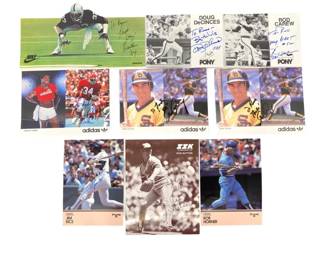 9pc Signed Baseball & Football Photographs
