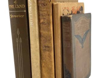 5pc Antique 1st Edition Book Collection

