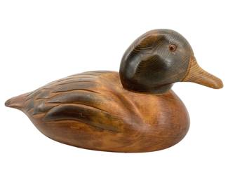 1984 Hand Carved Signed Wooden Duck Sculpture
