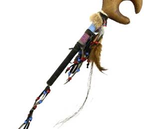 Native American Buffalo Rattle Dancing Stick
