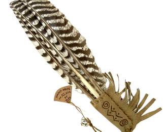 Hand Made Native American Feather Fan by R.M.

