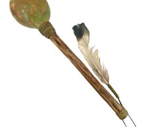 Large Vintage Native American Rattle Dance Stick
