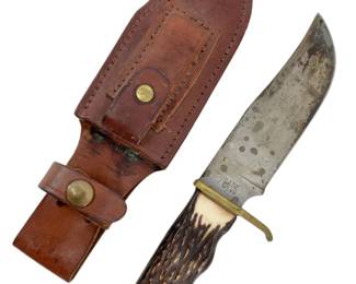 Vintage Schrade Hunting Knife and Sheath
