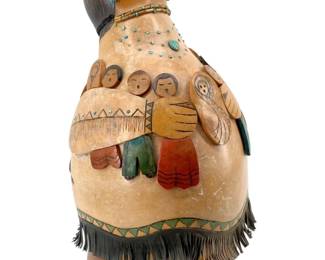 Native American Hand Crafted Storyteller Gourd Art
