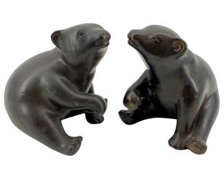 2 Bronze Samti’s Limited Edition Bear Sculptures
