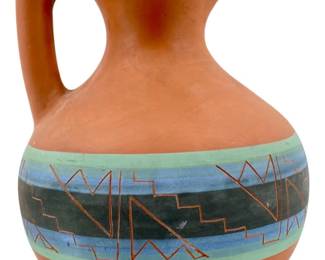 L Posey Native American Utem Tiv Terracotta Vase
