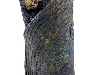 Rustic Signed Pam Summer Bronze Art Vase
