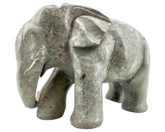 Carved Stone Elephant Sculpture

