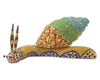 Signed Pedro Cruz Pérez Mexican Folk Art Snail
