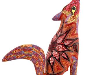 Signed Reyna Ibanez Mexican Oaxaca Folk Art Dog

