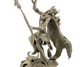 Franklin Mint Fine Pewter Jim Ponter Pawnee Shaman
