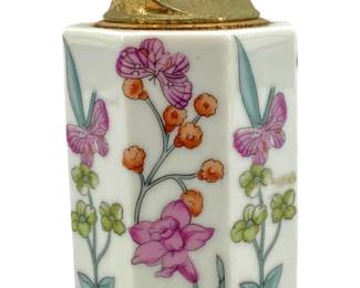 Vintage Japanese Floral Porcelain Colibri Lighter
