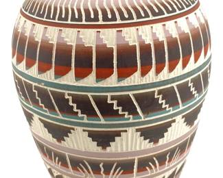 Signed Williams Navajo Ceramic Painted Art Vase
