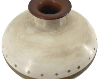 Signed Hand Painted Native American Clay Vase
