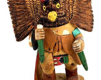 Vintage Signed Great Hornowl Tewa Hopi Kachina
