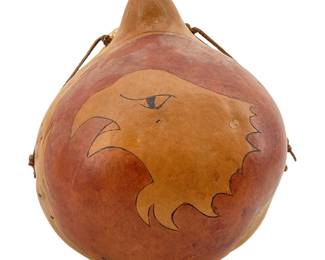 Hand Painted Native American Gourd Instrument
