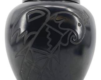 Vintage Signed GG Black Arizonan Pottery
