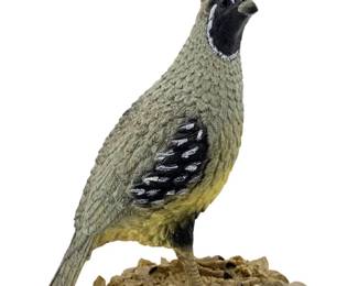 Life-Like Resin Quail Sculpture
