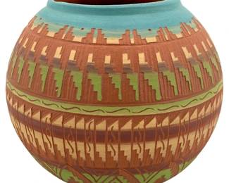 Signed Lynessa Navajo Vintage Clay Pot
