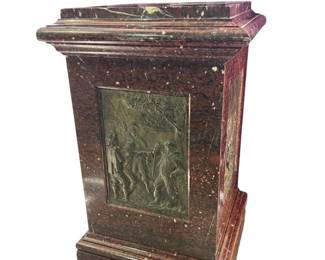 Paul Eugène Breton Bronze Panel Marble Pedestal
