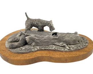 1997 Denis Sprager Pewter Terrier Sculpture
