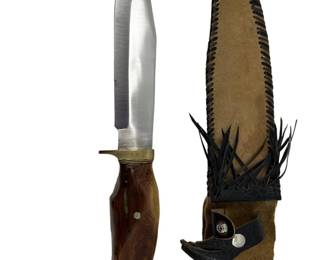 Custom Made Bowie Fighter Knife/ Sheath
