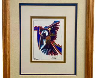 Framed Signed AP Robert Redbird Kiowa Lithograph
