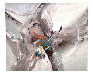 Signed C. Dick Abstract Oil on Canvas
