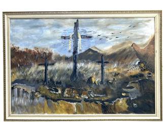 Signed “Think" Acrylic on Canvas
