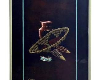 Signed David Seger Gouache Painting
