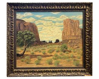 Signed Lee Schuermann Desert Acrylic on Canvas
