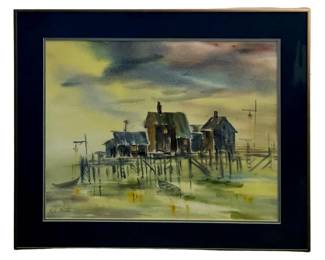 Signed Yayle Fenton Watercolor Landscape
